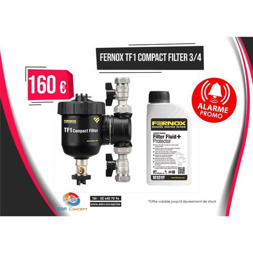 Promo Fernox TF1 compact Filter 3/4'', Bricolage & Construction, Matériel de nettoyage, Neuf, Enlèvement ou Envoi