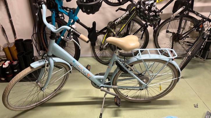 Meiden fiets flower fun blauw, Fietsen en Brommers, Fietsen | Meisjes, 24 inch, Versnellingen, Ophalen