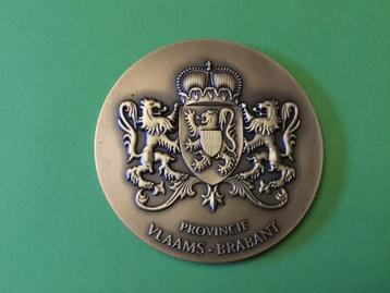 Bronzen medaille leeuwen schild provincie vlaams-Brabant