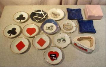 15 jolis et anciens cendriers en porcelaine et faïence, Collections, Enlèvement ou Envoi, Comme neuf, Cendrier