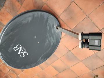 Parabole avec 2 têtes Sab satellite, Enlèvement ou Envoi, Comme neuf