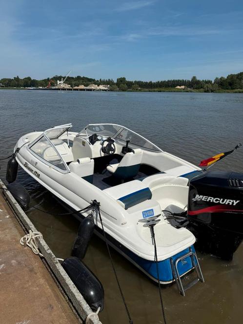 Nordic Blazer 1710 - 115pk mercury - dubbel as trailer, Watersport en Boten, Speedboten, Zo goed als nieuw, Buitenboordmotor, Ophalen