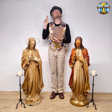 2 grote antieke heilige hart jezus beelden (gerard linssen) beschikbaar voor biedingen