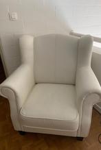 Fauteuil wit leder, Huis en Inrichting, Fauteuils, Ophalen, Zo goed als nieuw, 75 tot 100 cm, Leer