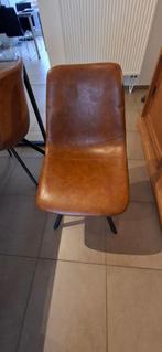 6 lederen bruine stoelen, Huis en Inrichting, Stoelen, Ophalen, Bruin, Leer, Zo goed als nieuw
