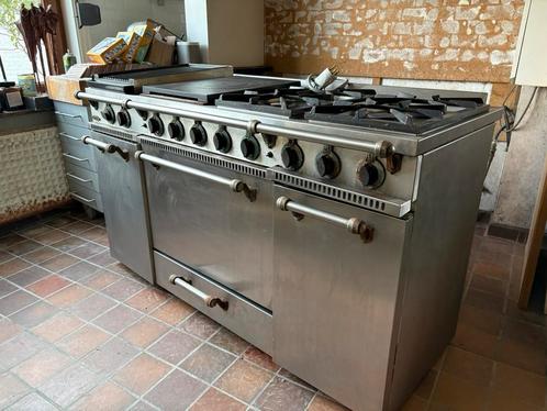 GODIN Fornuis Gas + electriciteit 1,5 m inox, Elektronische apparatuur, Fornuizen, Zo goed als nieuw, Gas, Grill, Verzenden