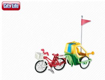 Vélo PlayMobil avec chariot pour enfants - neuf