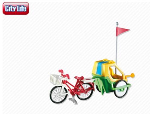 PLaymobil fiets met kinderkar - nieuw, Kinderen en Baby's, Speelgoed | Playmobil, Zo goed als nieuw, Complete set, Ophalen of Verzenden