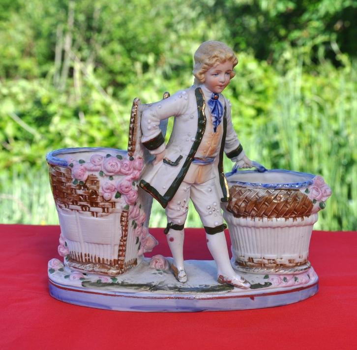 statuette double jardinière cueilleur de rose, Antiek en Kunst, Antiek | Overige Antiek, Ophalen of Verzenden