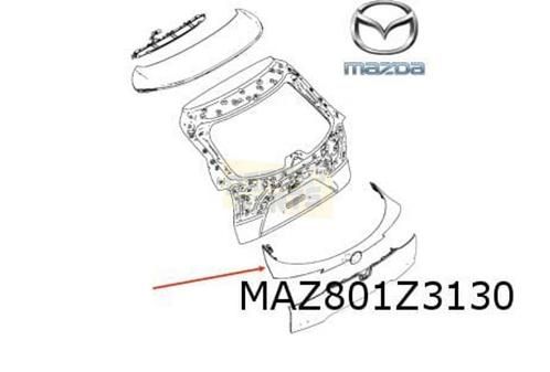 Mazda CX-30 achterkleplijst boven (A4D) Artic White (8/19-), Auto-onderdelen, Carrosserie, Achterklep, Mazda, Achter, Nieuw, Ophalen of Verzenden