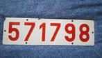 Oude geëmailleerde kentekenplaat. Zeer mooie conditie, Antiek en Kunst, Ophalen of Verzenden