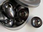 16 handige design rvs schaaltjes 5cm in metalen opbergdoos, Overige materialen, Schaal, Rond, Nieuw