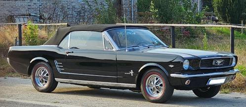 Ford Mustang Cabrio 1966, Auto's, Ford USA, Particulier, Mustang, Benzine, Cabriolet, 2 deurs, Automaat, Zwart, Zwart, Kunstmatig leder