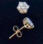 18 karaat 750 wit gouden oorbellen met diamantjes, Ophalen of Verzenden