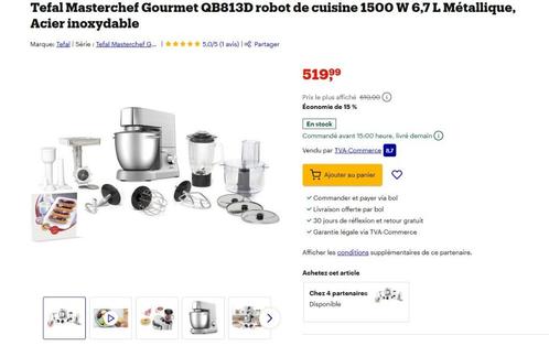 keukenmachine - Tefal Masterchef Gourmet QB813D, Elektronische apparatuur, Keukenmixers, Gebruikt, 4 liter of meer, 3 snelheden of meer