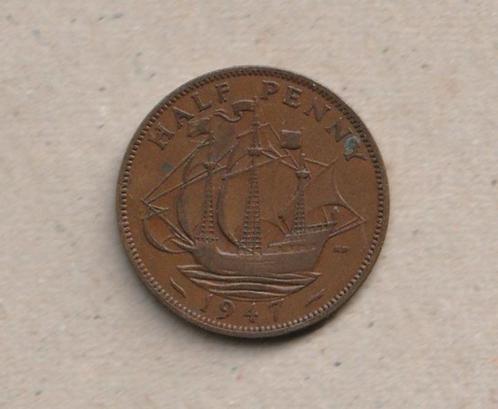 UK : 1 pièce de 1/2 penny (utilisée) : 1947 : George VI, Timbres & Monnaies, Monnaies | Europe | Monnaies non-euro, Monnaie en vrac