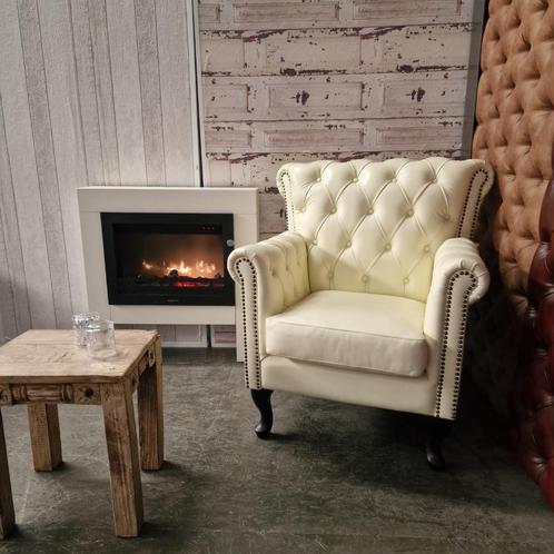 Chesterfield Southfolk Fauteuil - Vanille, Huis en Inrichting, Fauteuils, Nieuw, Leer, 75 tot 100 cm, 75 tot 100 cm, Ophalen of Verzenden