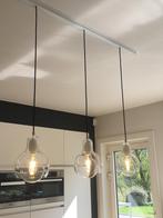 VERLICHTING :3 LED Hanglampen/klokvormig - wit glas, Ophalen, Zo goed als nieuw