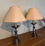 Lot de 2 lampes de table  avec pied en métal  vintage, Maison & Meubles, Enlèvement ou Envoi, Comme neuf, Métal