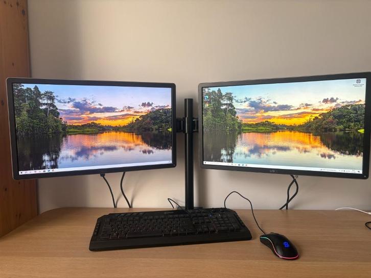 Computer full set up, Computers en Software, Desktop Pc's, Gebruikt, 3 tot 4 Ghz, HDD, SSD, 16 GB, Met videokaart, Met monitor