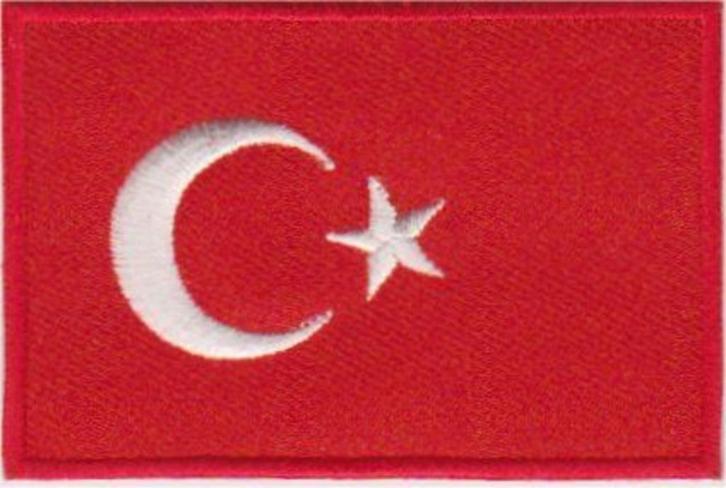 Turkije vlag stoffen opstrijk patch embleem #1, Diversen, Vlaggen en Wimpels, Nieuw, Verzenden