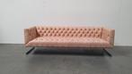 chesterfield vintage design bank camel beige leer kubus, Ophalen, Gebruikt, Leer