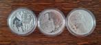1oz zilver x3 munten 2021,2022,2023, Timbres & Monnaies, Métaux nobles & Lingots, Argent, Enlèvement