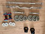 Halterset, Kettlebell, gewichten (krachttraining en fitness), Sport en Fitness, Ophalen, Zo goed als nieuw, Rug, Halterset