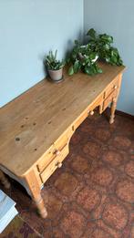 Vol hout bureau / site table, Cottage, Zo goed als nieuw, Ophalen