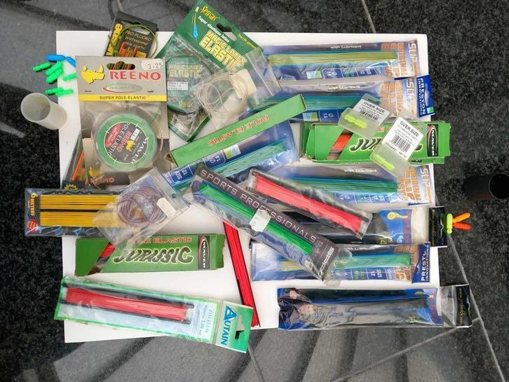 Lot Elastieken/rekkers vaste hengel + connectors, Watersport en Boten, Hengelsport | Witvissen, Zo goed als nieuw, Vaste hengel