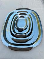 Plateaux inox vintage Denmark, Maison & Meubles, Utilisé, Ovale, Métal