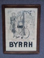 Affiche publicitaire ancienne BYRRH derrière une vitre, Collections, Marques & Objets publicitaires, Comme neuf, Enlèvement ou Envoi