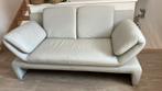 Canapé en cuir gris perle, Enlèvement, Comme neuf, Banc droit, Cuir