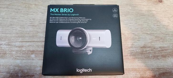 Logitech MX BRIO Ultra HD 4K-webcam, Computers en Software, Webcams, Zo goed als nieuw, Bedraad, Windows, Monitorclip, Facetracking