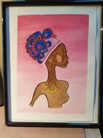 Femme africaine à l aquarelle, Antiquités & Art, Art | Peinture | Moderne, Envoi