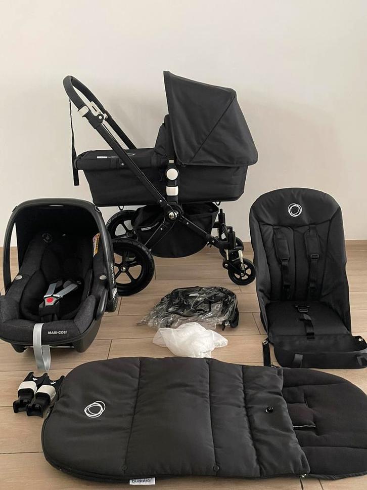 Bugaboo Cameileon 3 +Black Zwart 3-in-1 Complete, Kinderen en Baby's, Buggy's, Zo goed als nieuw, Regenhoes, Ophalen
