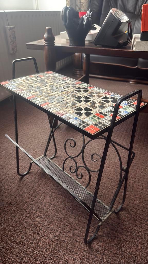 Vintage bijzettafel mozaïek, Maison & Meubles, Accessoires pour la Maison | Porte-journaux & Porte-revues, Utilisé, Enlèvement