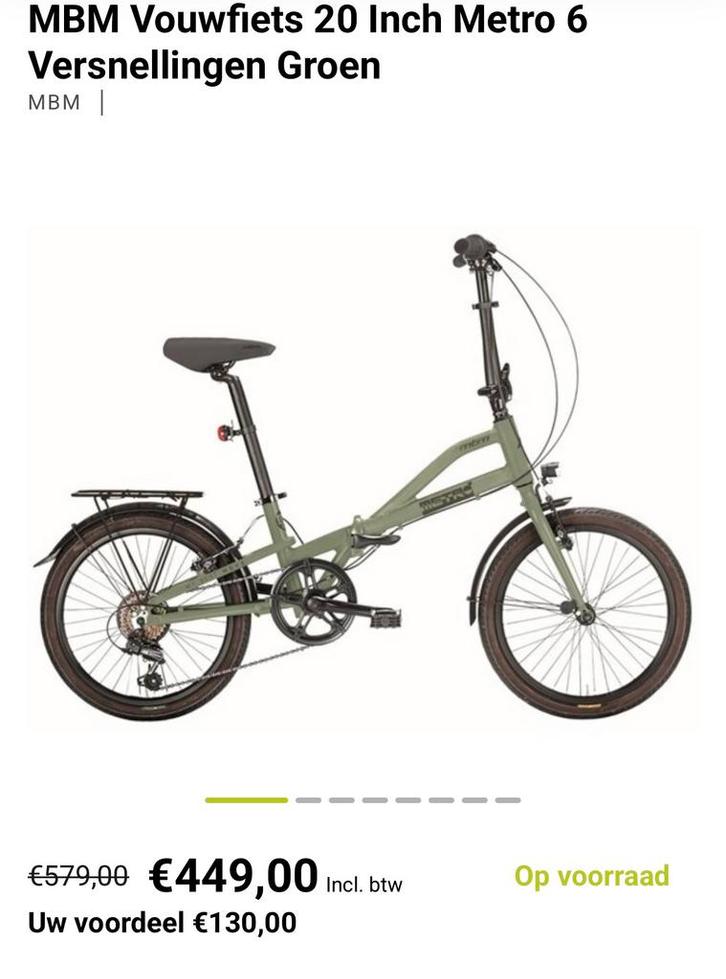Vouwfiets MBM 20”, Fietsen en Brommers, Fietsen | Vouwfietsen, Zo goed als nieuw, Overige merken, 18 tot 20 inch, Totaal opvouwbaar