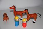 Vintage fisher price little people cowboy paarden hond, Antiek en Kunst, Ophalen of Verzenden