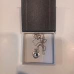Zilver 925 ketting met hanger (dubbel hartje), Met hanger, Ophalen of Verzenden, Zo goed als nieuw, Zilver