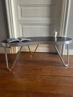 Vintage salontafel - chroom frame, leder blad, Huis en Inrichting, Ophalen, Vintage modern, Zo goed als nieuw, Metaal