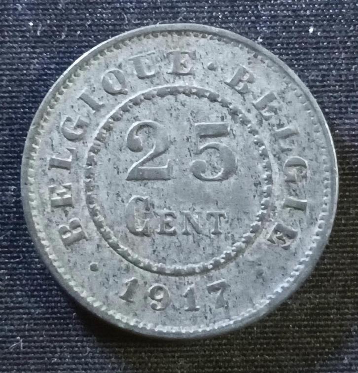 25 cent 1917 FR/VL - Albert I, Postzegels en Munten, Munten | België, Losse munt, Verzenden