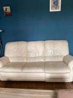 Crèmekleurige leren lounge, Ophalen, Gebruikt