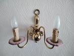 Messing/porcelein : wandlampen - 2 stuks (zganw), Enlèvement ou Envoi, Comme neuf