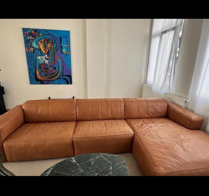 Leder zetel Ambertree, Huis en Inrichting, Zetels | Complete zithoeken, Zo goed als nieuw, Ophalen