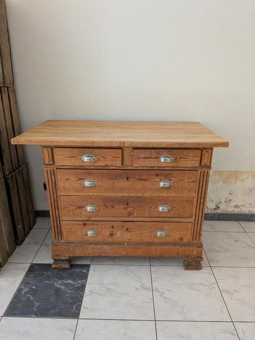 Houten dressoir met werkblad, Huis en Inrichting, Kasten | Ladekasten, Gebruikt, Minder dan 100 cm, 100 tot 150 cm, 50 tot 75 cm