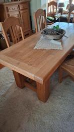 Eiken eettafel met 6 stoelen, Huis en Inrichting, Tafels | Salontafels, Ophalen, Zo goed als nieuw