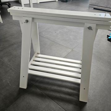 MITTBACK Tréteau, blanc bois massif, Ikea, Utilisé