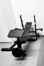 Banc de fitness avec legcurl/biceps/peckfly, Comme neuf, Enlèvement ou Envoi