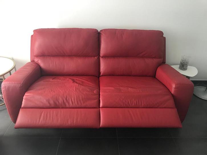 Salon en cuire, Huis en Inrichting, Fauteuils, Zo goed als nieuw, Ophalen